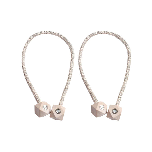 Non-Magnetic Curtain Tiebacks: Decorative Pearl Design (2 Pc, (Without Magnet Buckle)